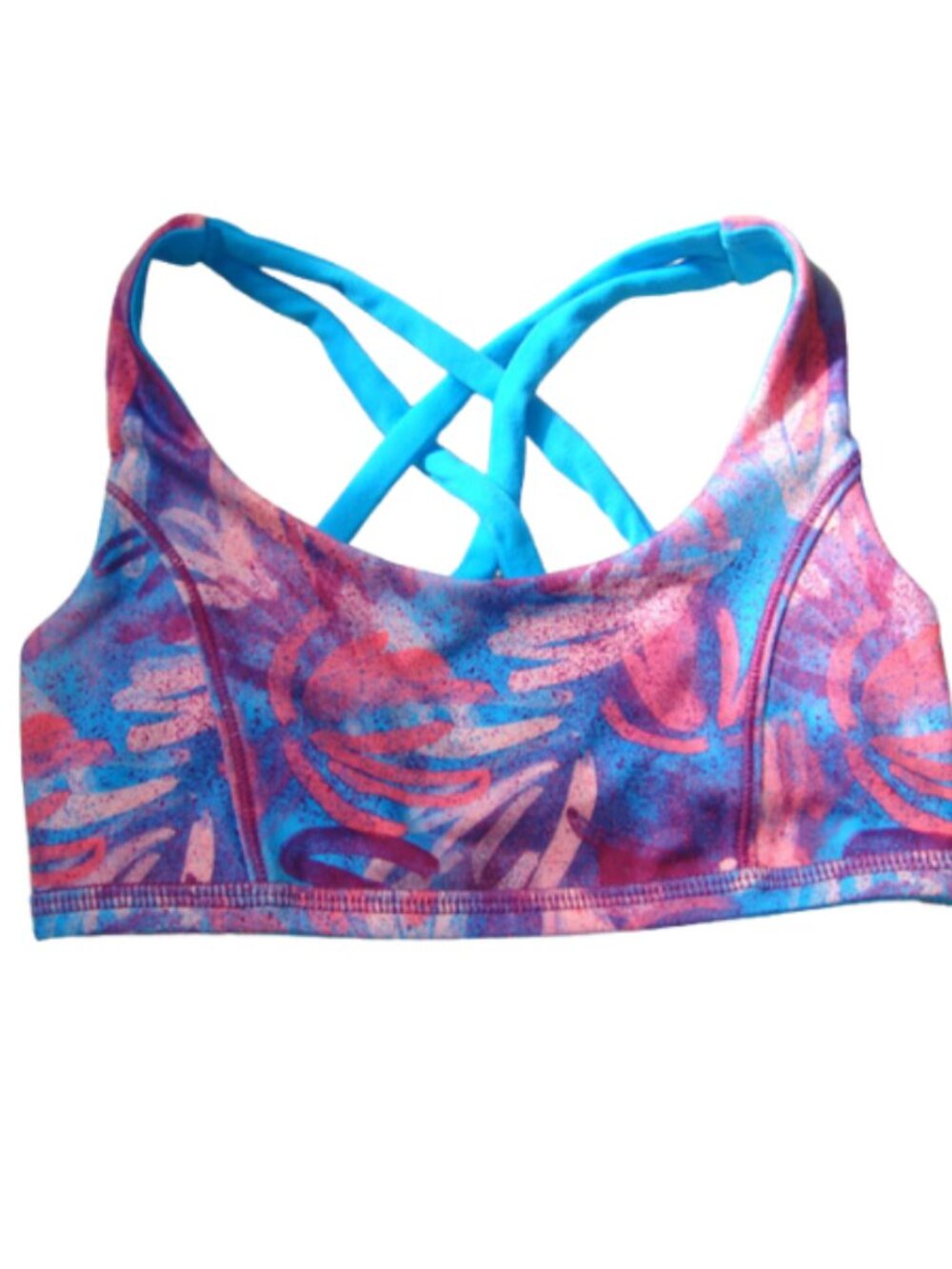 Ivivva Girl by Lululemon 🍋Vitality Bra reversible dance gym purple blue size 7
